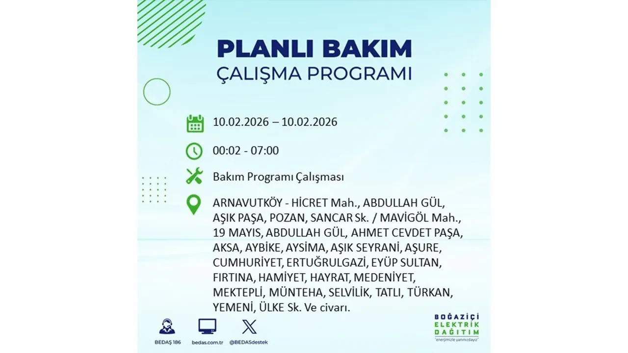 İstanbul 10 Şubat elektrik kesintileri belli oldu! Tam 22 ilçede geniş çaplı planlı elektrik kesintisi uygulanacak