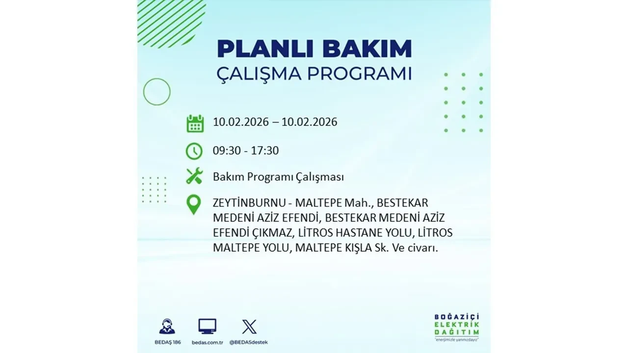 İstanbul 10 Şubat elektrik kesintileri belli oldu! Tam 22 ilçede geniş çaplı planlı elektrik kesintisi uygulanacak