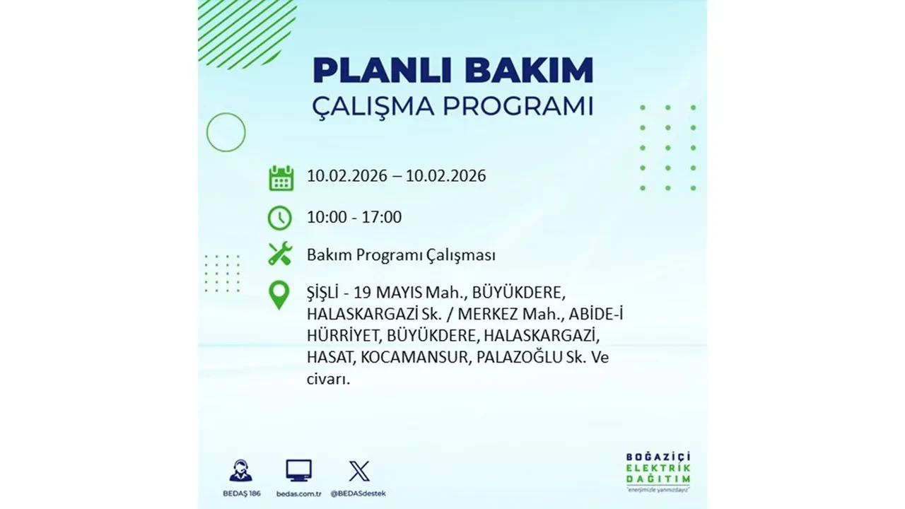 İstanbul 10 Şubat elektrik kesintileri belli oldu! Tam 22 ilçede geniş çaplı planlı elektrik kesintisi uygulanacak