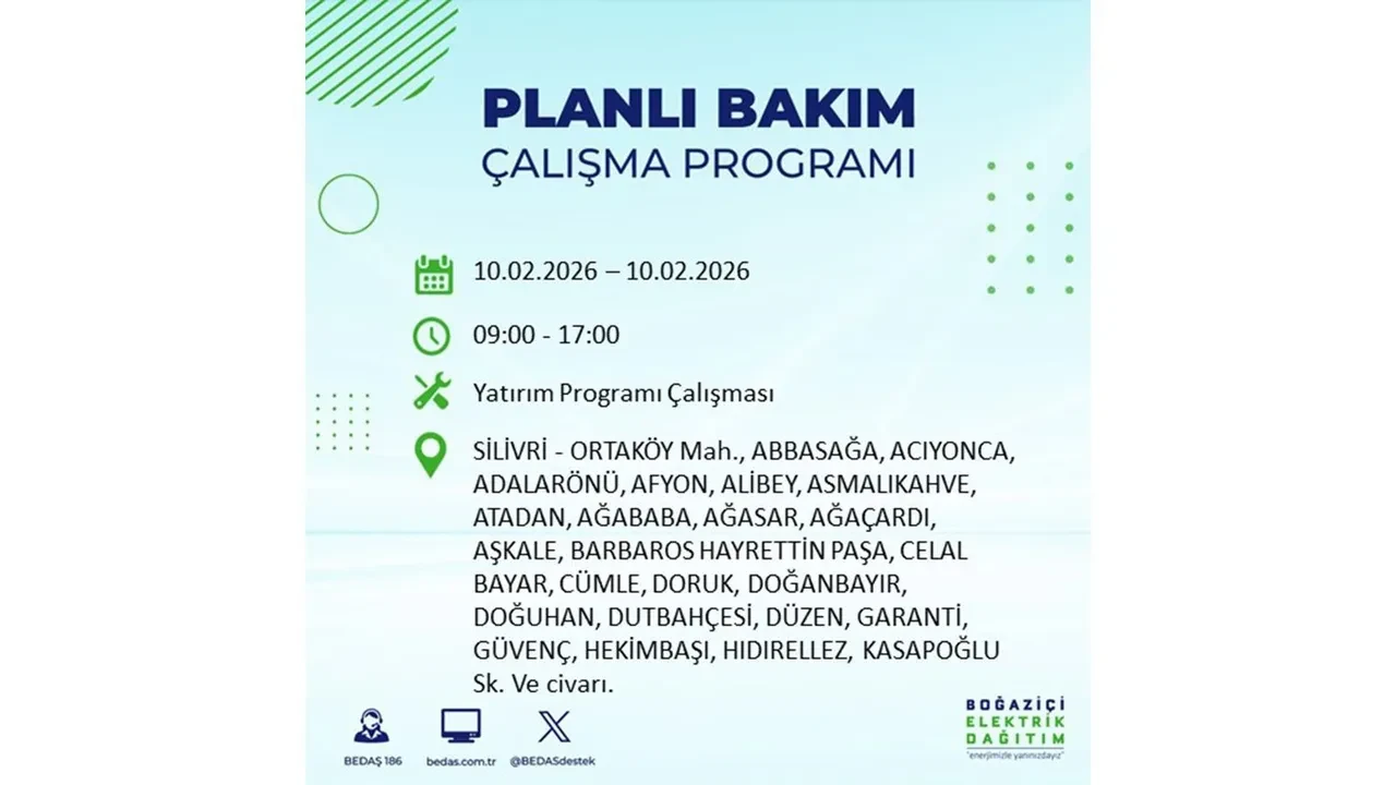 İstanbul 10 Şubat elektrik kesintileri belli oldu! Tam 22 ilçede geniş çaplı planlı elektrik kesintisi uygulanacak