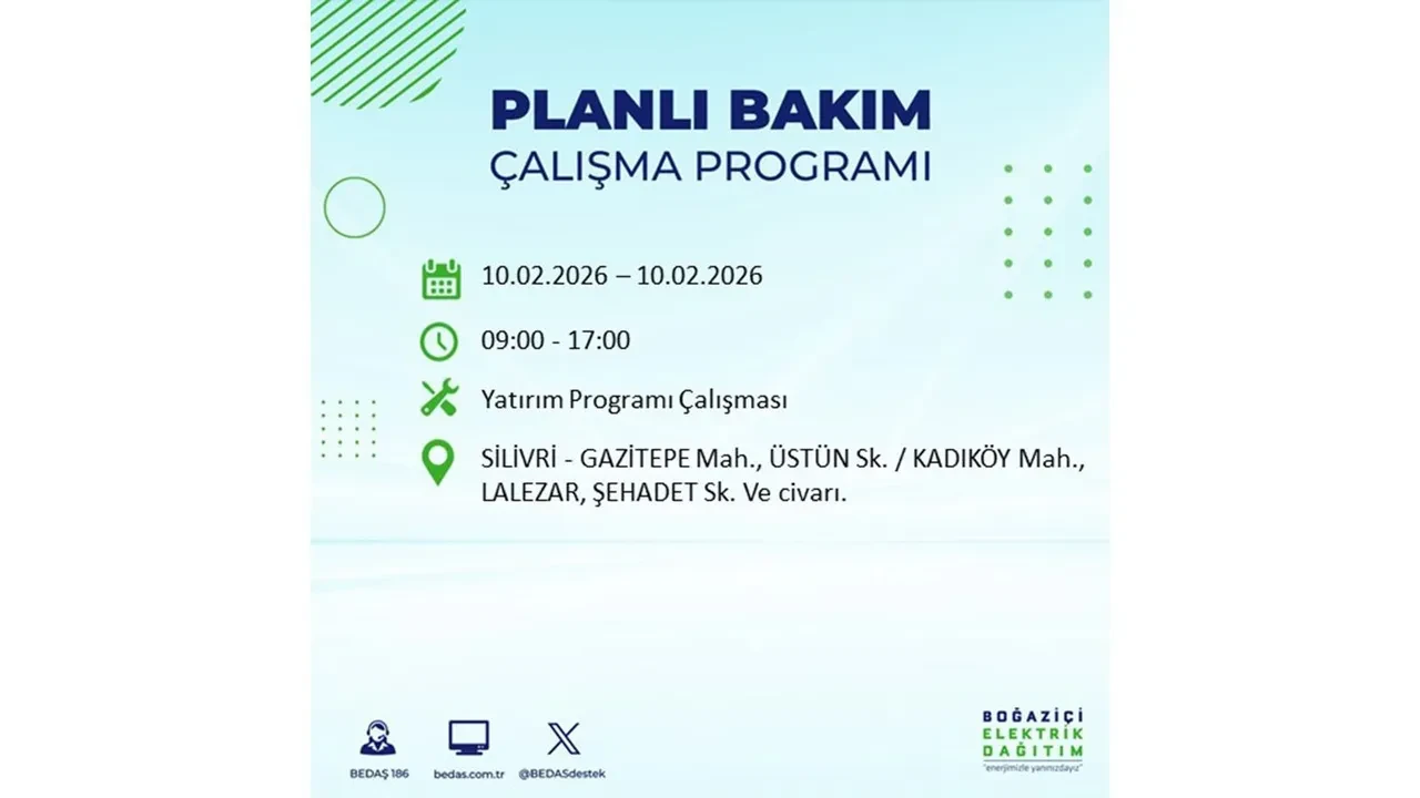 İstanbul 10 Şubat elektrik kesintileri belli oldu! Tam 22 ilçede geniş çaplı planlı elektrik kesintisi uygulanacak