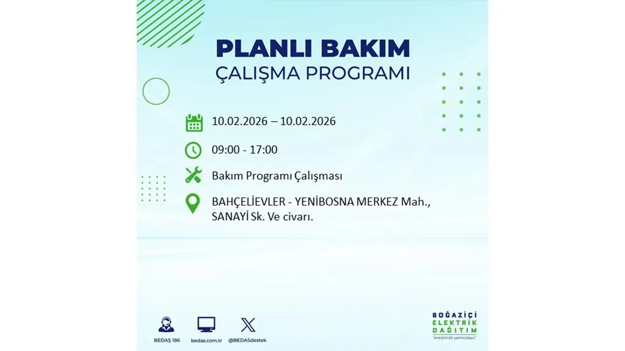 İstanbul 10 Şubat elektrik kesintileri belli oldu! Tam 22 ilçede geniş çaplı planlı elektrik kesintisi uygulanacak