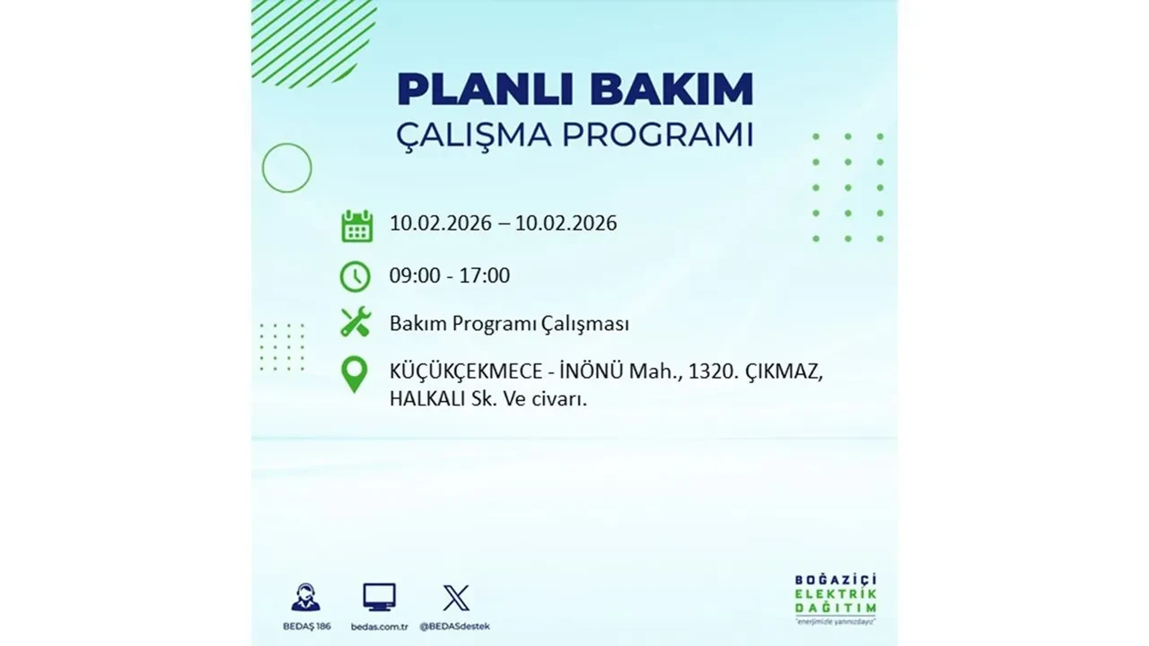 İstanbul 10 Şubat elektrik kesintileri belli oldu! Tam 22 ilçede geniş çaplı planlı elektrik kesintisi uygulanacak