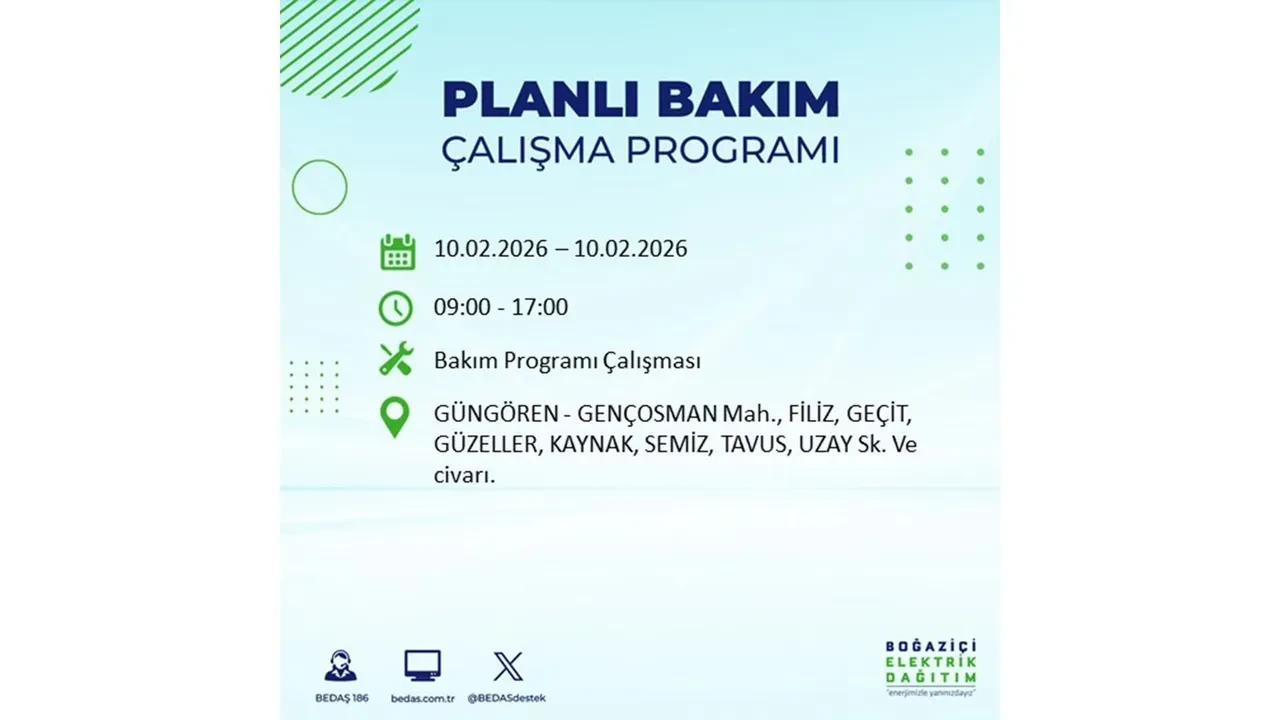 İstanbul 10 Şubat elektrik kesintileri belli oldu! Tam 22 ilçede geniş çaplı planlı elektrik kesintisi uygulanacak