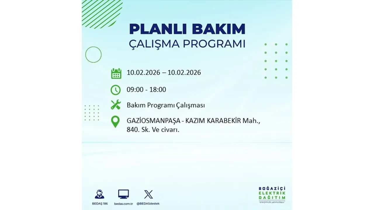 İstanbul 10 Şubat elektrik kesintileri belli oldu! Tam 22 ilçede geniş çaplı planlı elektrik kesintisi uygulanacak