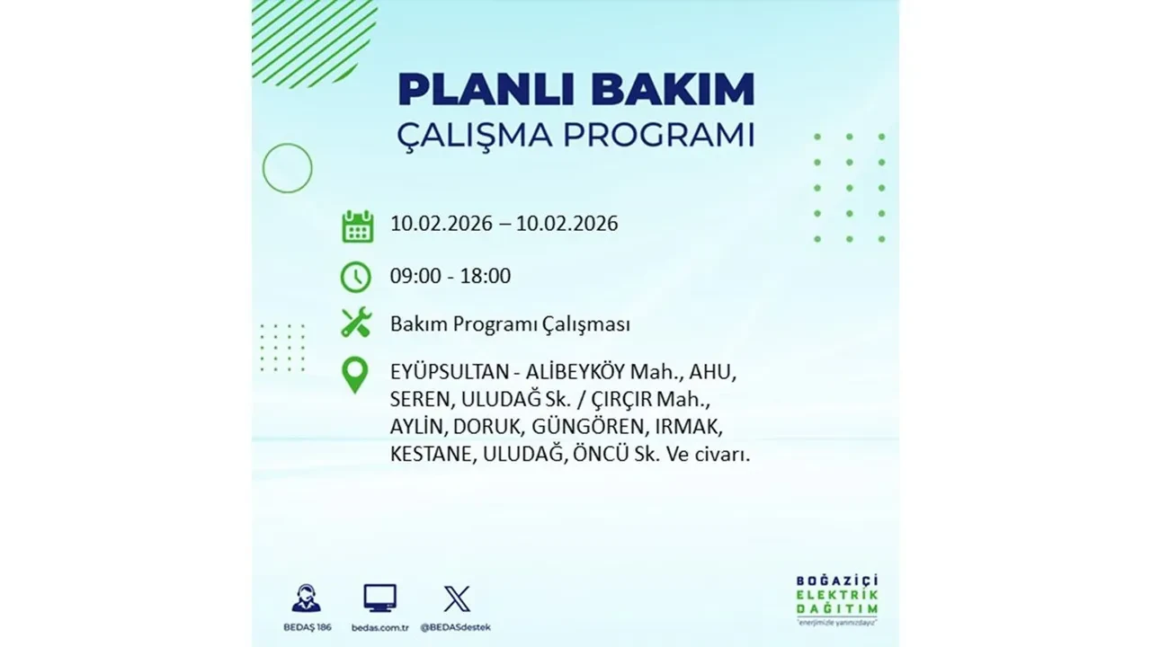 İstanbul 10 Şubat elektrik kesintileri belli oldu! Tam 22 ilçede geniş çaplı planlı elektrik kesintisi uygulanacak