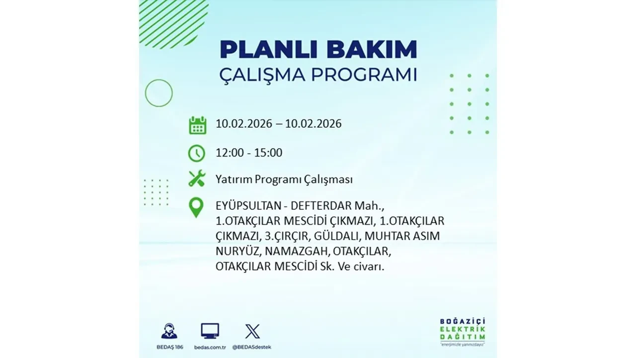 İstanbul 10 Şubat elektrik kesintileri belli oldu! Tam 22 ilçede geniş çaplı planlı elektrik kesintisi uygulanacak