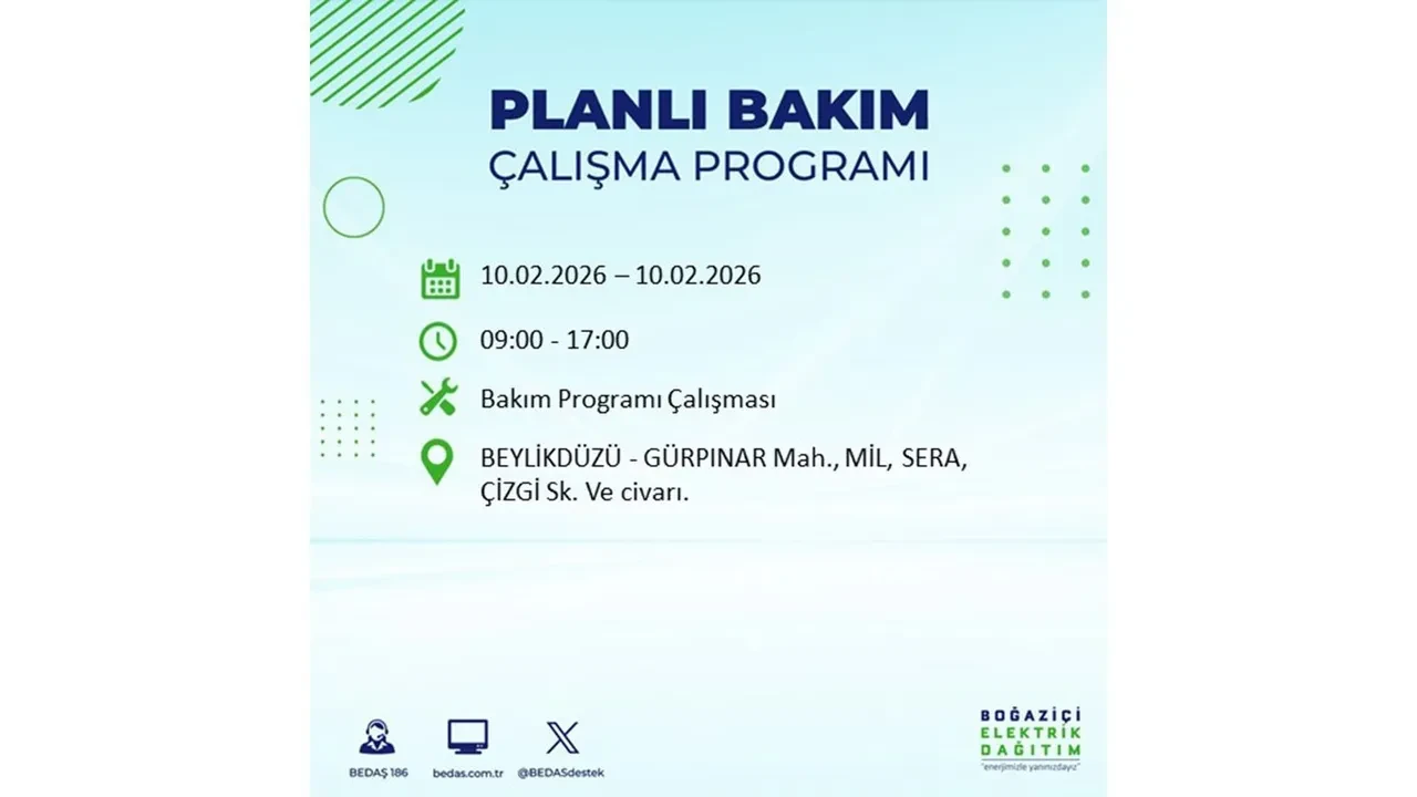 İstanbul 10 Şubat elektrik kesintileri belli oldu! Tam 22 ilçede geniş çaplı planlı elektrik kesintisi uygulanacak
