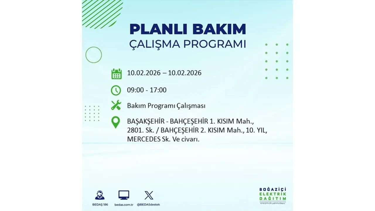 İstanbul 10 Şubat elektrik kesintileri belli oldu! Tam 22 ilçede geniş çaplı planlı elektrik kesintisi uygulanacak