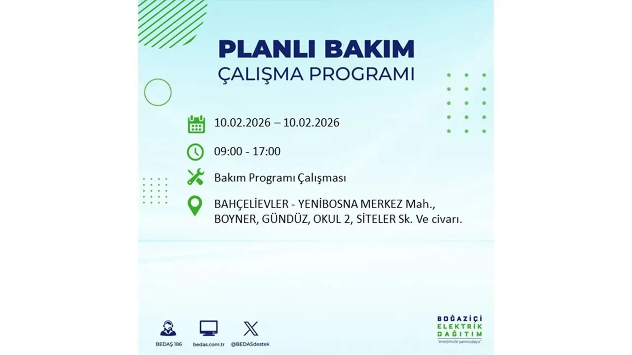 İstanbul 10 Şubat elektrik kesintileri belli oldu! Tam 22 ilçede geniş çaplı planlı elektrik kesintisi uygulanacak