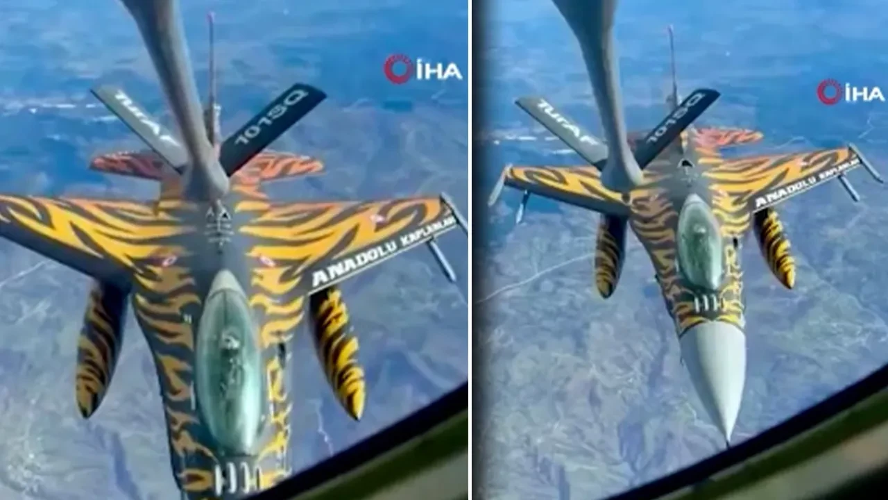 NATO paylaştı! İşte Türk F-16'sının Romanya hava sahasında yakıt ikmali yaptığı anlar
