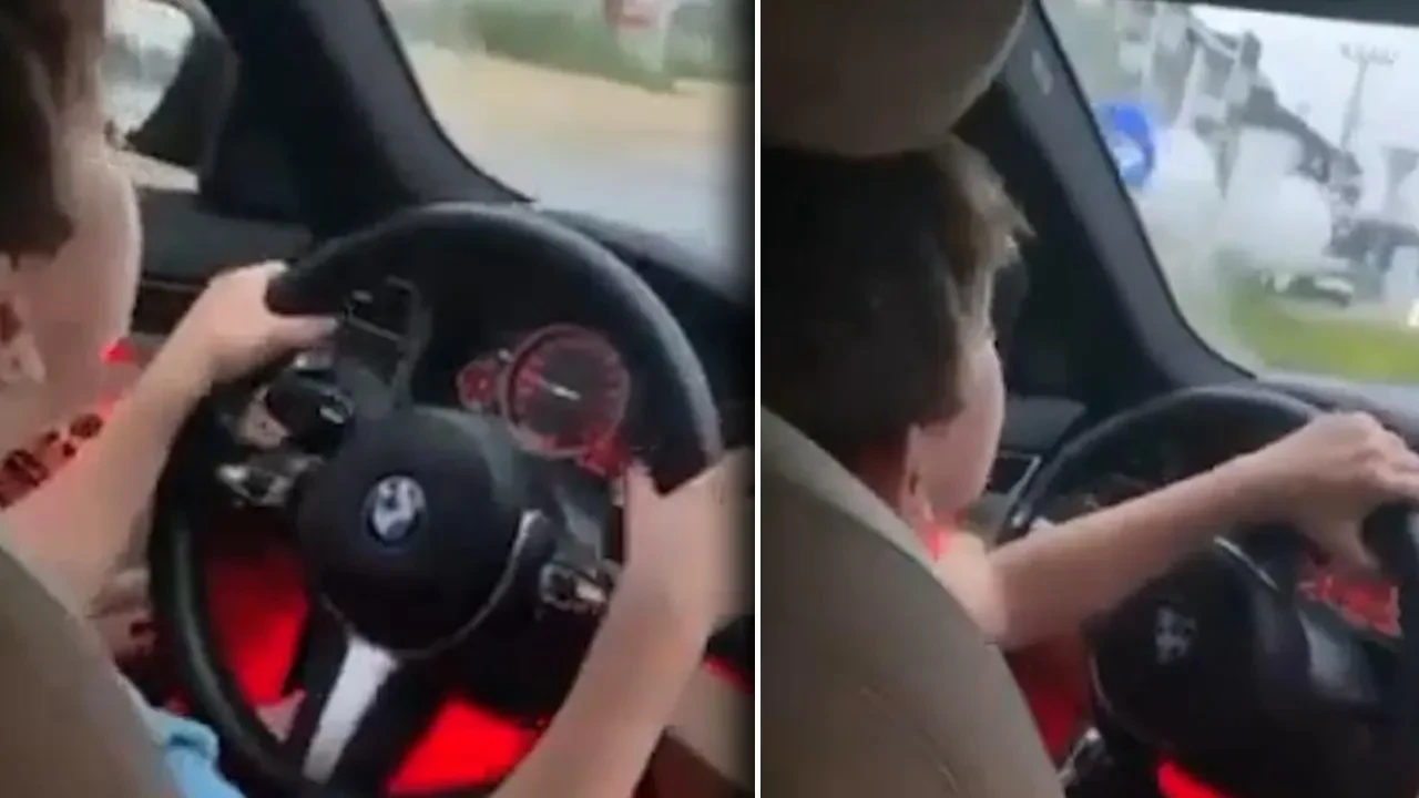 Araba kullanan çocuğun ailesine para cezası kesildi 