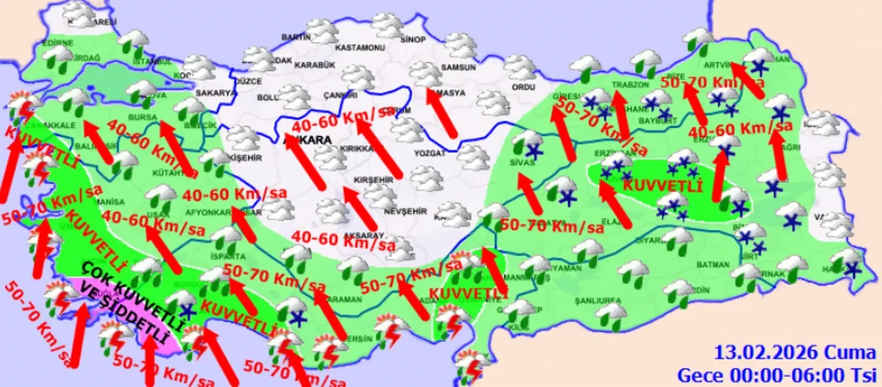 Meteoroloji 12 Şubat için uyarılarını sıraladı: Ege ve Akdeniz’de şiddetli yağış devam ediyor! Doğu’da çığ tehlikesi var