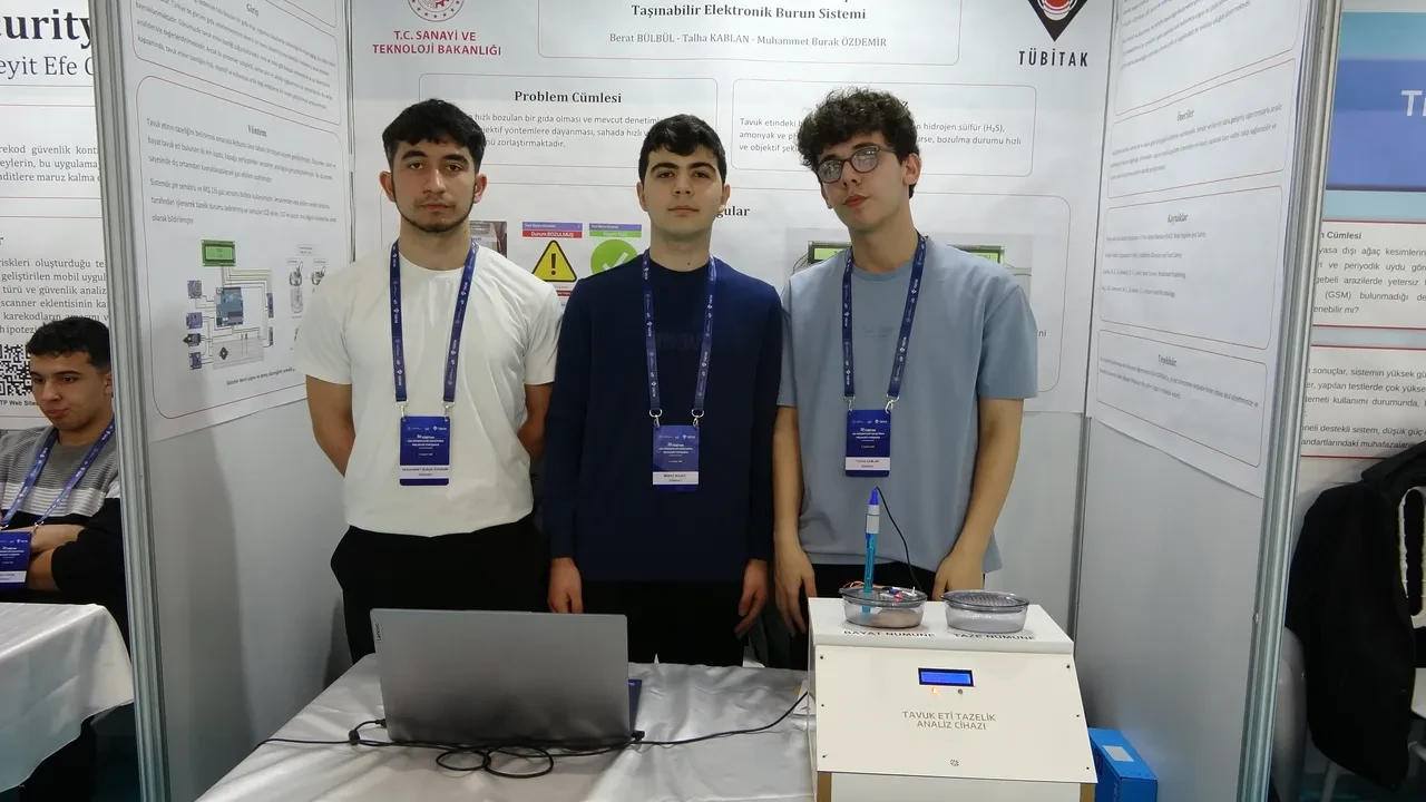 Samsunlu öğrencilerden gıda zehirlenmesini önleyecek cihaz! Tavuk eti tazeliğini kontrol ediyor