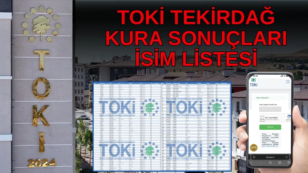 TOKİ Tekirdağ kura sonuçları isim listesi sorgulama ekranı 2026 (bütün ilçeler)! TOKİ Tekirdağ kura sonuçları açıklandı mı, nasıl öğrenilir?