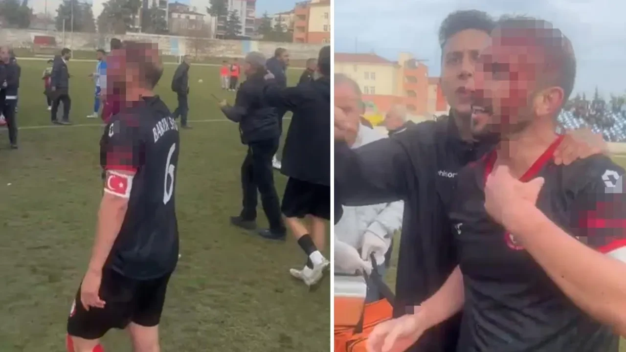 Merzifonspor-Bartınspor maç bitiminde tekmeli yumruklu kavga çıktı: 3 yaralı