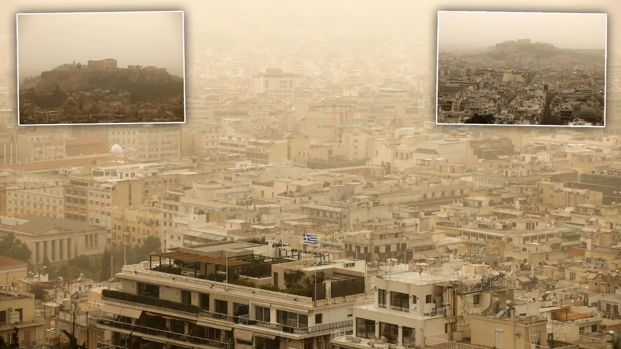 Yunanistan sarardı! Afrika tozu ülkeyi sardı