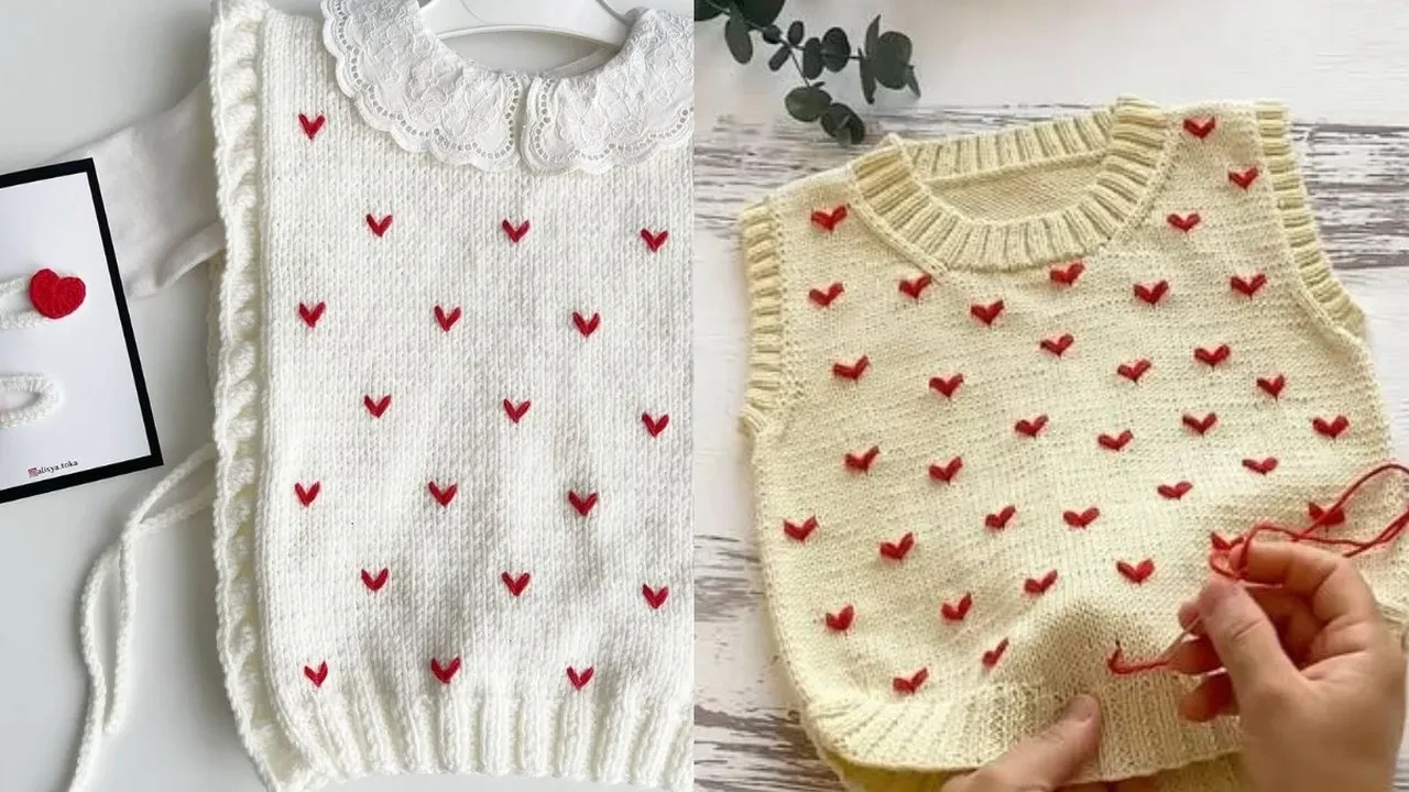 Kız bebekleri için ince ip ve tığla yapılacak süveter modelleri 2026!