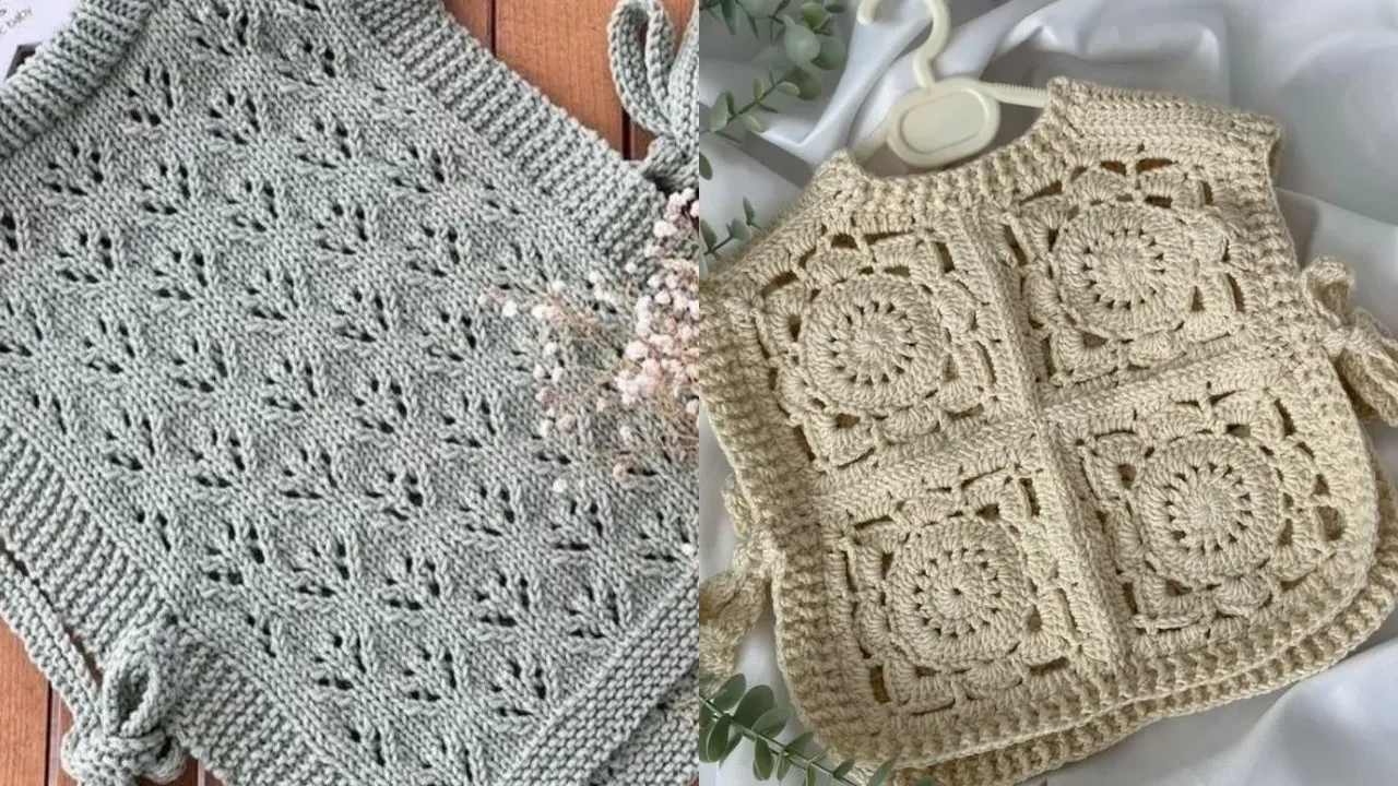 Kız bebekleri için ince ip ve tığla yapılacak süveter modelleri 2026!