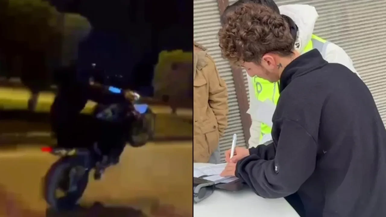 Motosikletle akrobatik hareketler pahalıya patladı! Hem ehliyet gitti hem de motor