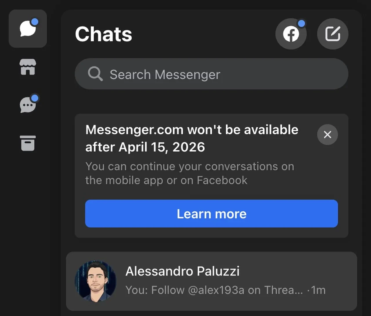 Messenger.com hizmeti kapatılıyor: İşte kullanmak için son tarih