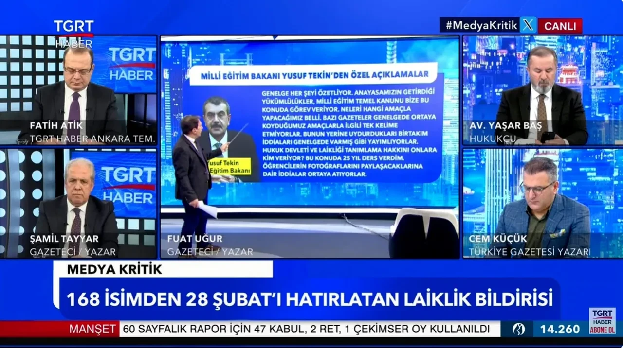 Milli Eğitim Bakanı Yusuf Tekin'den 'Laiklik Bildirisi'ne yargı hamlesi: 'Bunların gözünde noel, cadılar bayramı laikliğe aykırı değil ama'