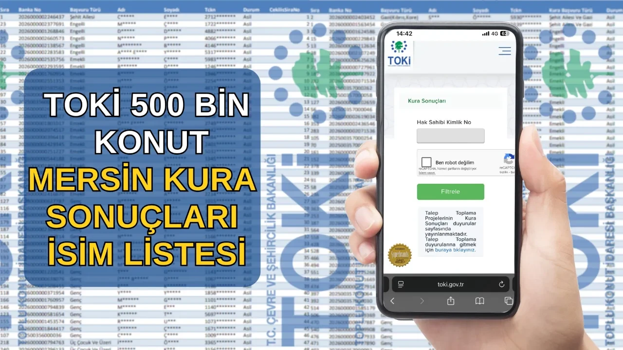 TOKİ Mersin kura sonuçları isim listesi sorgulama ekranı (asil/yedek)! TOKİ Mersin kura sonuçları açıklandı mı, nasıl öğrenilir?