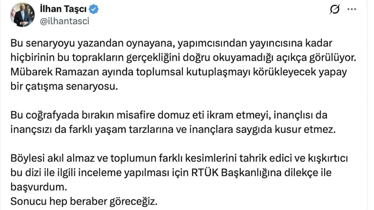 Aynı Yağmurun Altında dizisine RTÜK şoku! RTÜK üyesi İlhan Taşçı, diziye inceleme başlatılması için başvuru yaptı