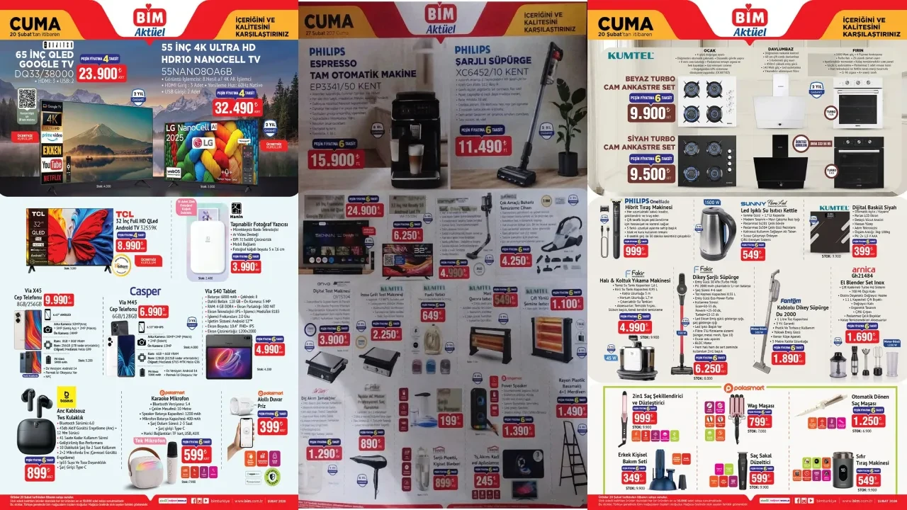BİM yeni 20-27 Şubat aktüel ürünler kataloğu 2026! Şarjlı süpürge, tam otomatik kahve makinesi, ısıtıcı çeşitleri, digital tost makinesi 
