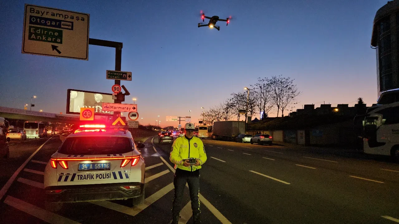 ‘Kaynakçılar’a dron darbesi! Havadan tespit edildi, 37 sürücüye ceza kesildi