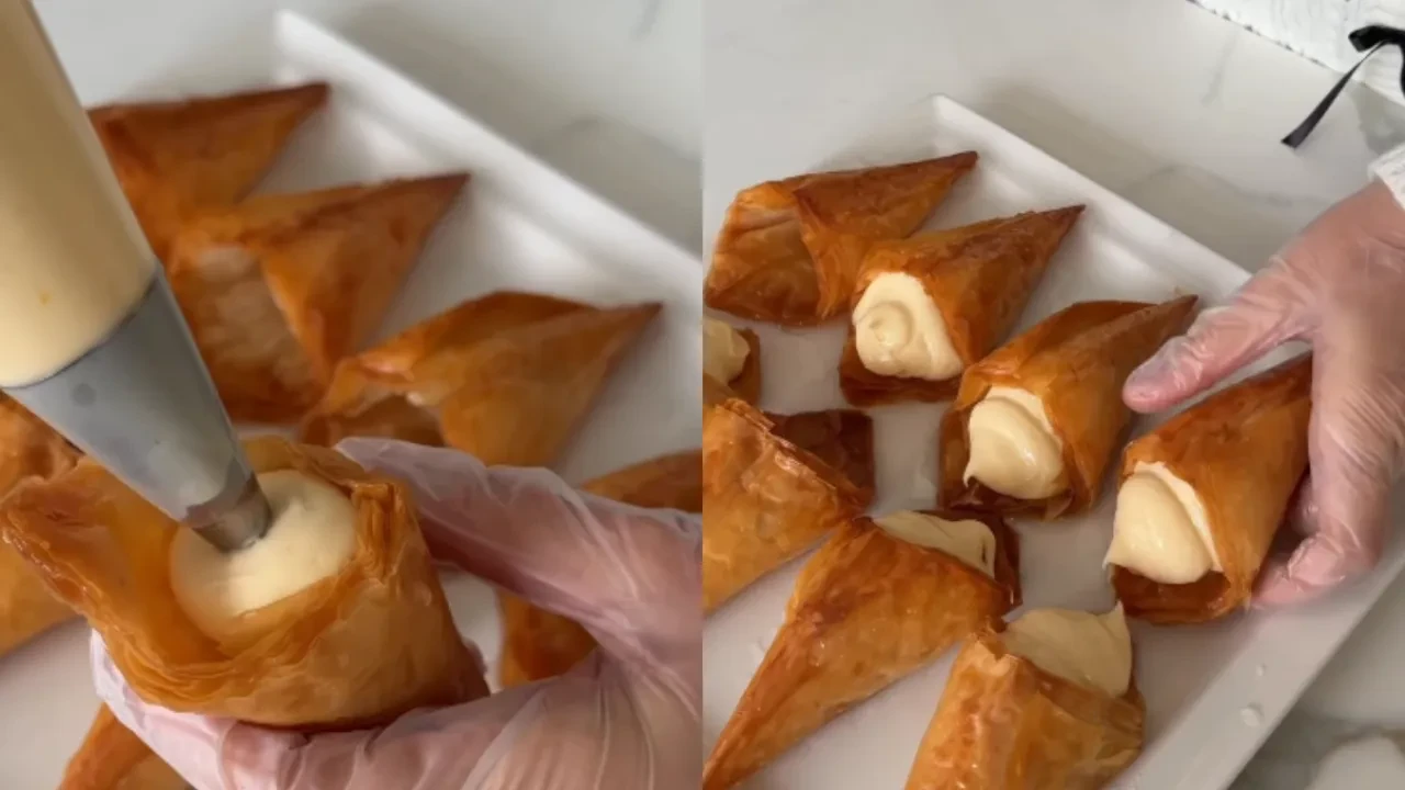 Külah tatlısı sofralara şıklık katıyor! Şerbetli ve kremalı lezzet severlere