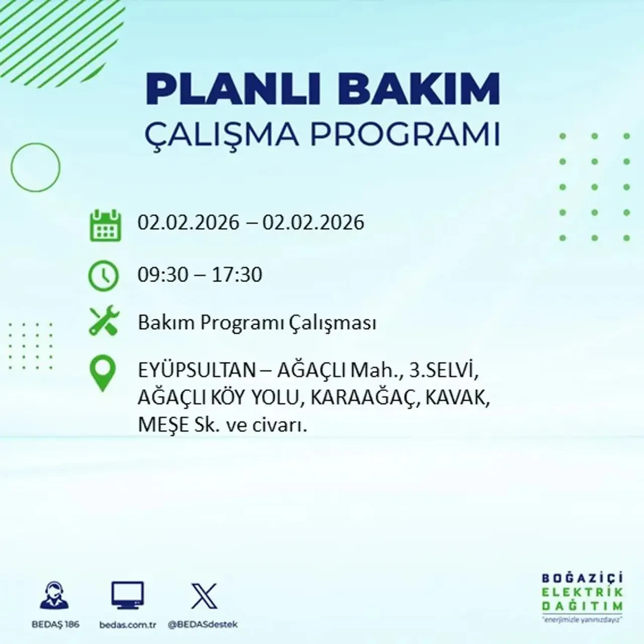 BEDAŞ açıkladı! 2 Şubat’ta İstanbul’un 21 ilçesinde planlı elektrik kesintisi uygulanacak