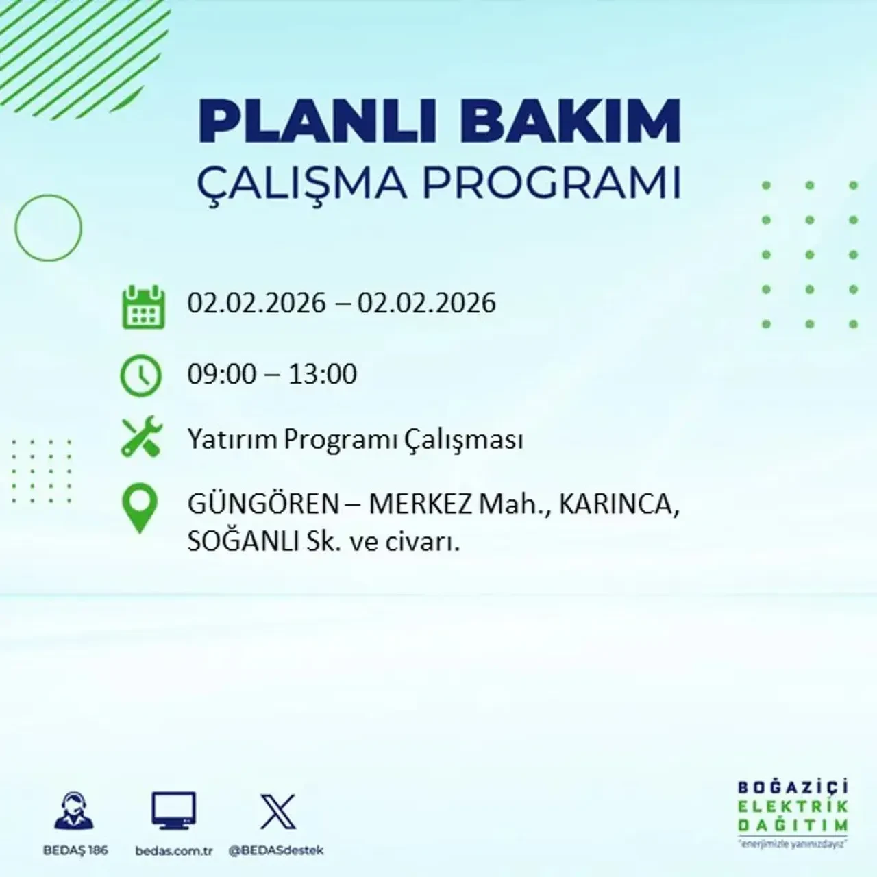 BEDAŞ açıkladı! 2 Şubat’ta İstanbul’un 21 ilçesinde planlı elektrik kesintisi uygulanacak