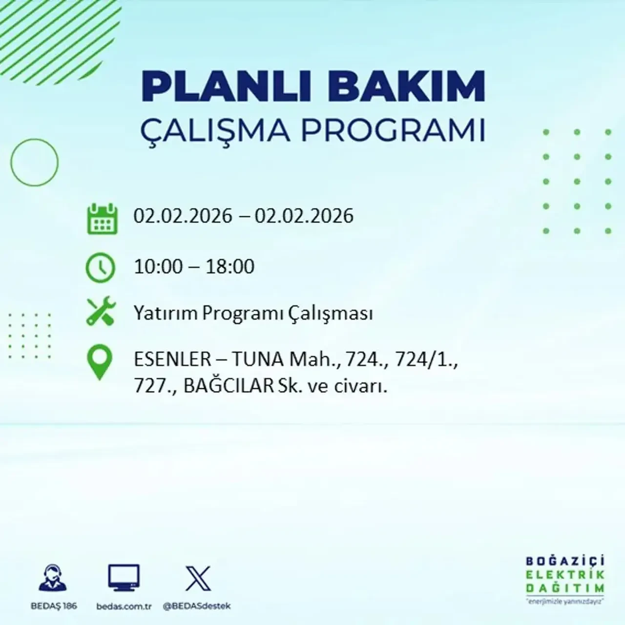 BEDAŞ açıkladı! 2 Şubat’ta İstanbul’un 21 ilçesinde planlı elektrik kesintisi uygulanacak