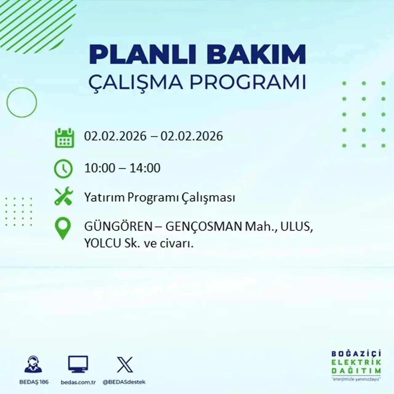BEDAŞ açıkladı! 2 Şubat’ta İstanbul’un 21 ilçesinde planlı elektrik kesintisi uygulanacak
