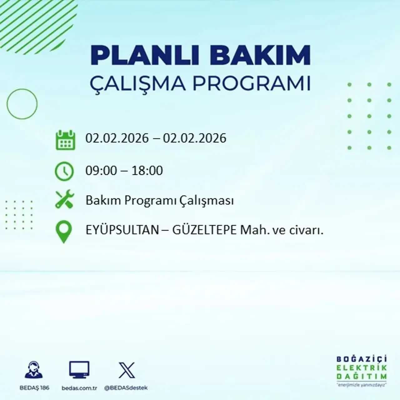 BEDAŞ açıkladı! 2 Şubat’ta İstanbul’un 21 ilçesinde planlı elektrik kesintisi uygulanacak