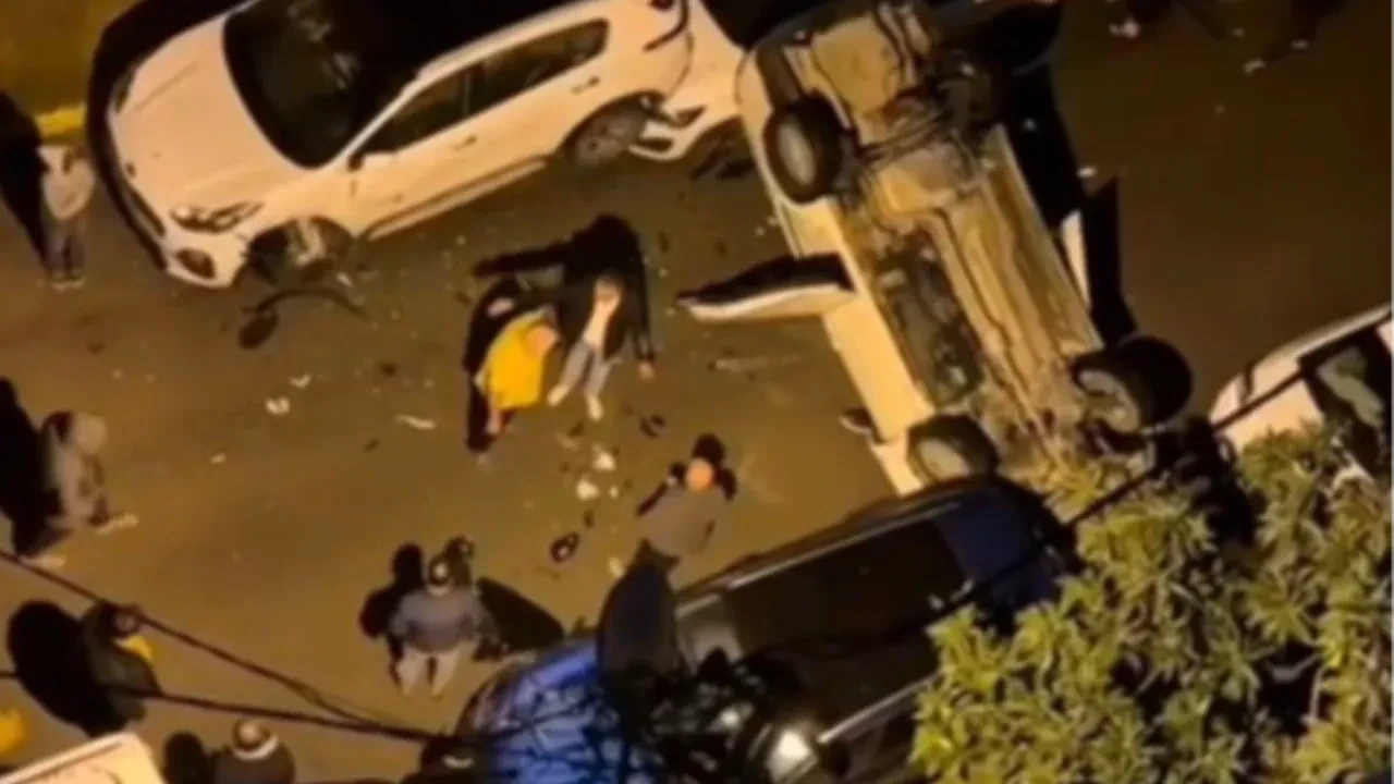 Pendik'te gece saatlerinde korkunç kaza! Ara sokakta böyle takla attı 