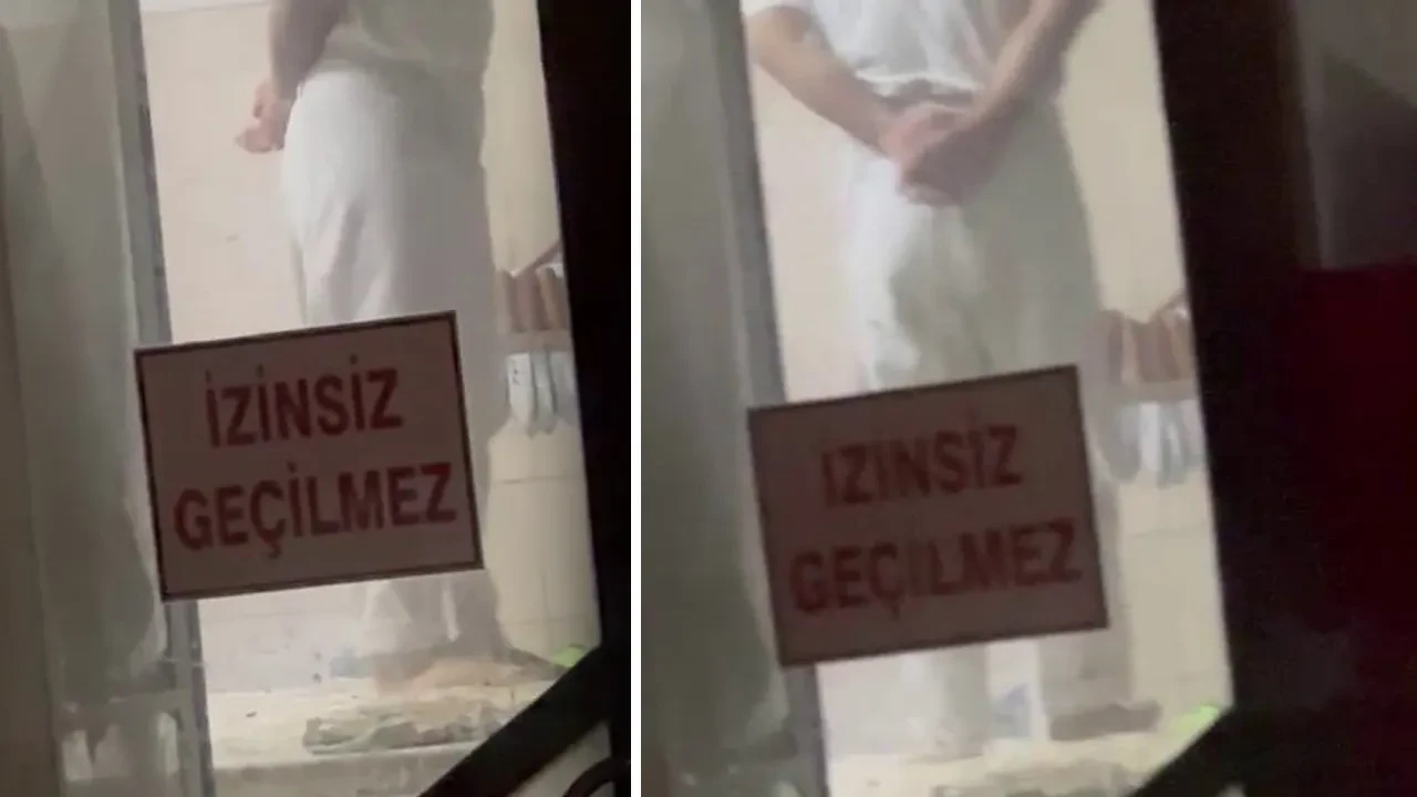 Baklavacıda iğrenç görüntüler! Hamuru ayaklarıyla çiğnedi: Savunması şoke etti 