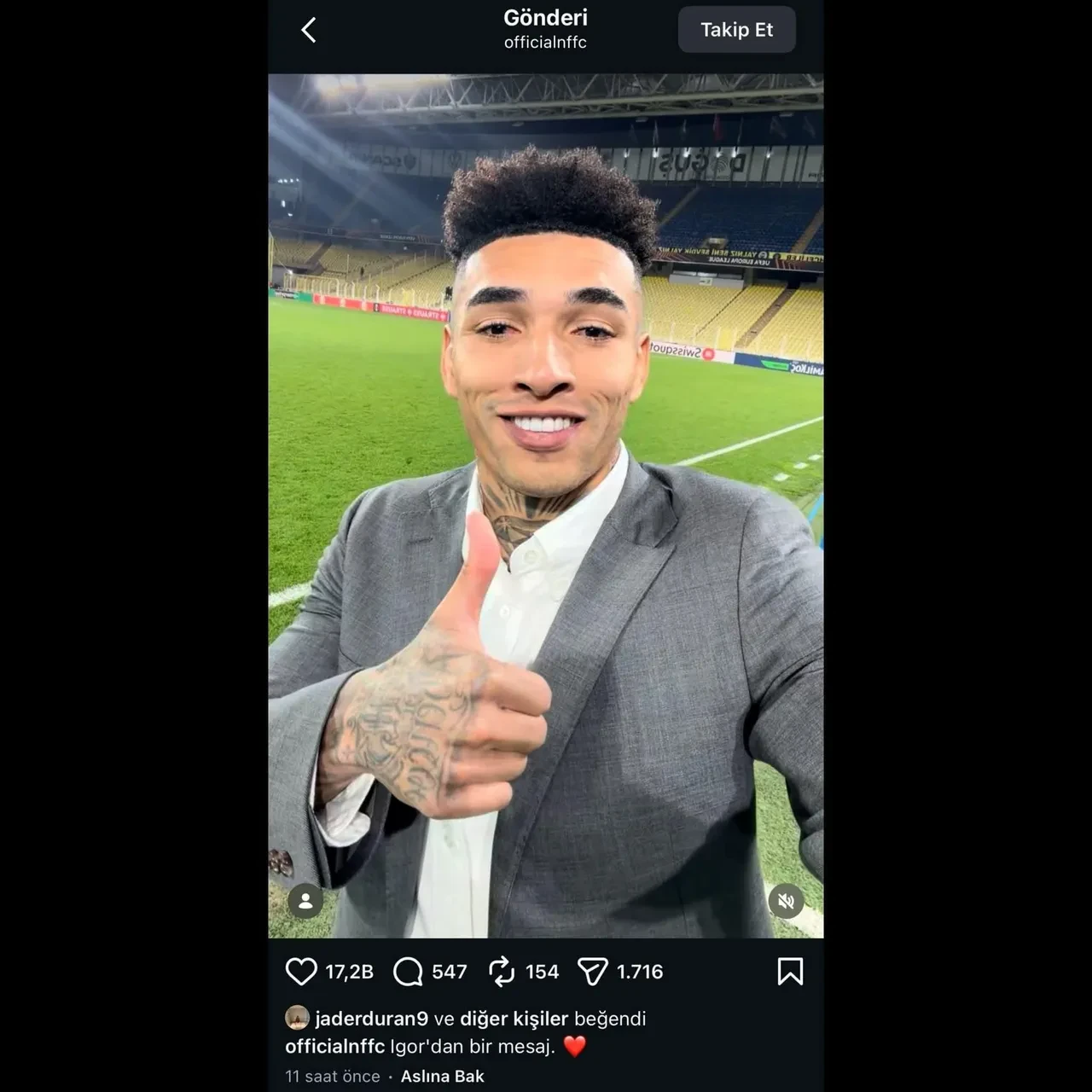 Jhon Duran'dan Fenerbahçe'nin Nottingham Forest mağlubiyeti sonrasında olay hareket!