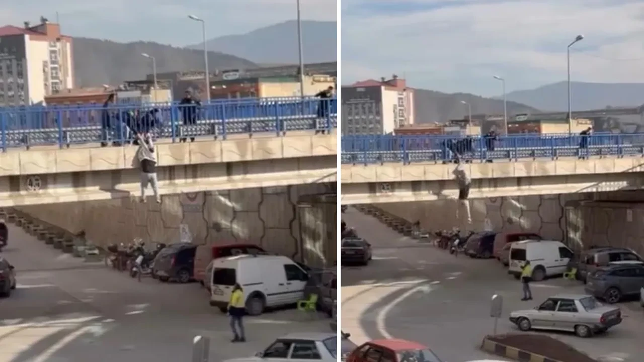 Karabük'te atlamak için çıktığı köprüden düştü