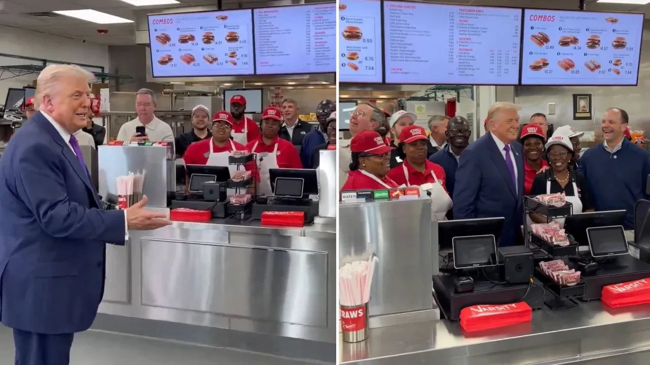 Trump yolculuk öncesi çıkınını hazırladı! Başkanlık uçağına götürmek için fast food dükkanına gitti