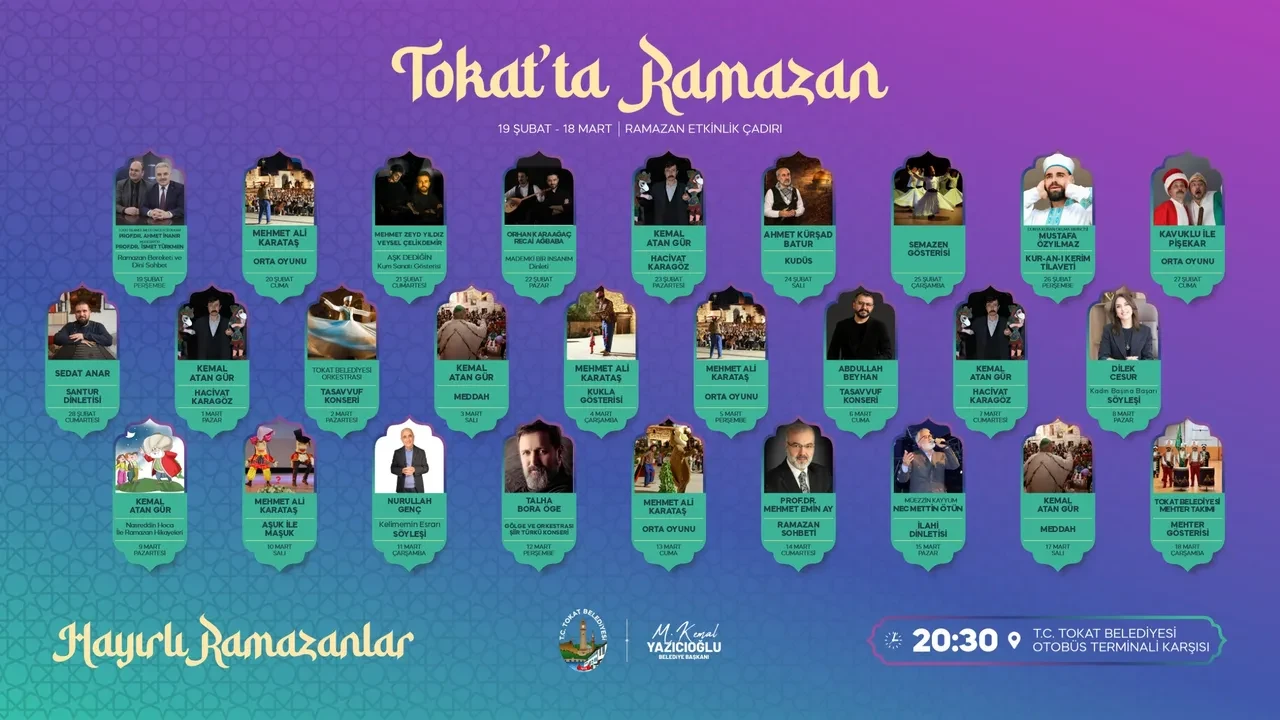 Tokat iftar çadırı yerleri 2026! Erbaa, Niksar, Turhal, Zile iftar çadırı nerede kurulacak?