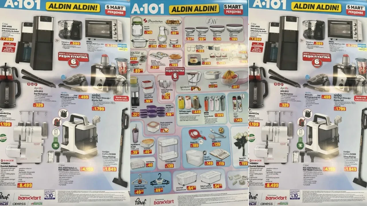 A101 26 Şubat - 5 Mart aktüel kataloğu 2026! Halı çeşitleri, fırın, su sebili, dikey süpürge ve overlok makinesi geliyor