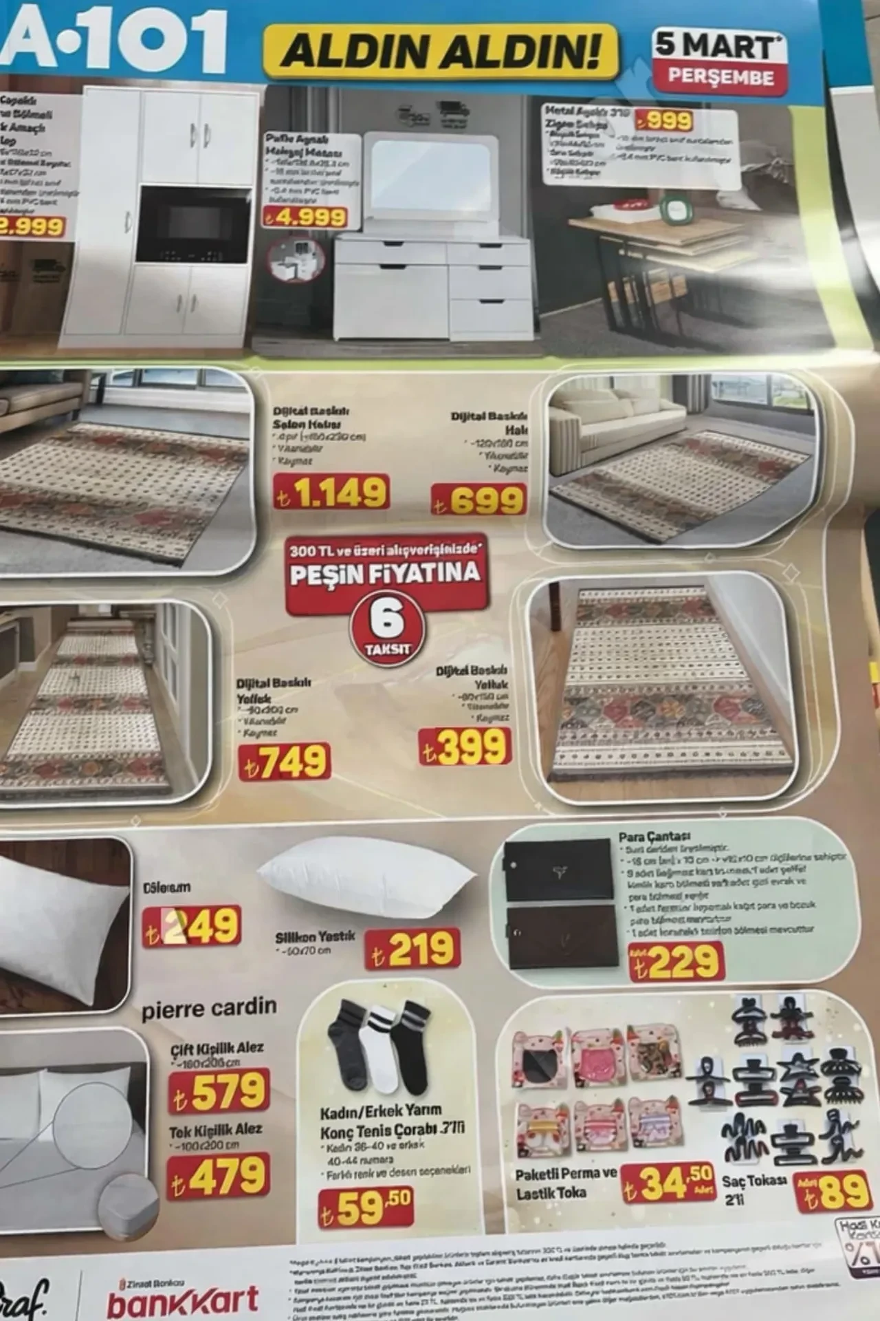 A101 26 Şubat - 5 Mart aktüel kataloğu 2026! Halı çeşitleri, fırın, su sebili, dikey süpürge ve overlok makinesi geliyor