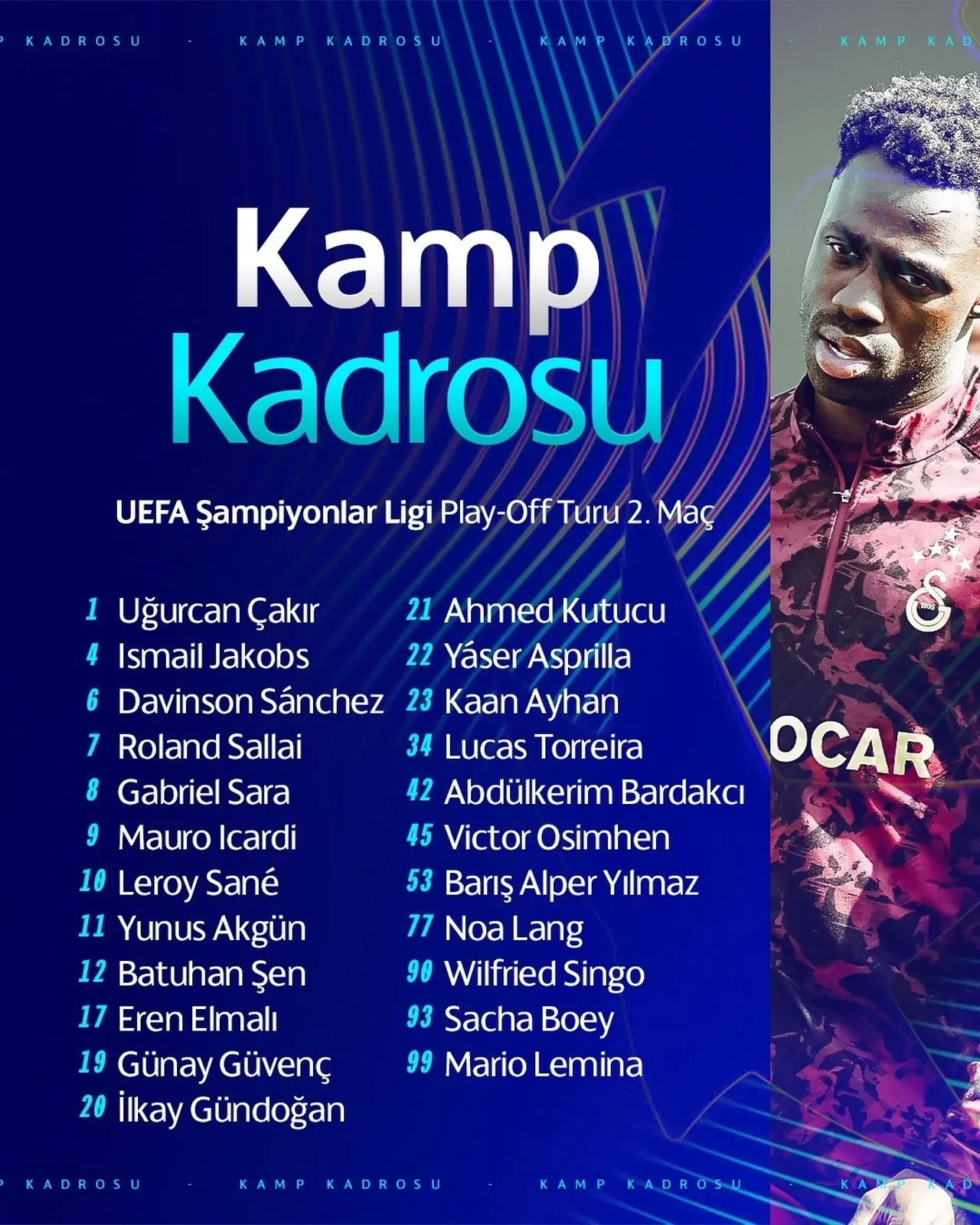 Juventus Galatasaray muhtemel 11! Osimhen Juventus maçında oynayacak mı?