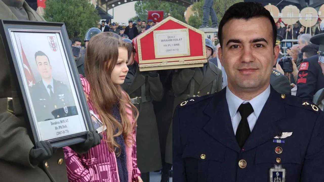 Balıkesir'de düşen F-16 uçağında şehit olan Binbaşı İbrahim Bolat ebediyete uğurlandı