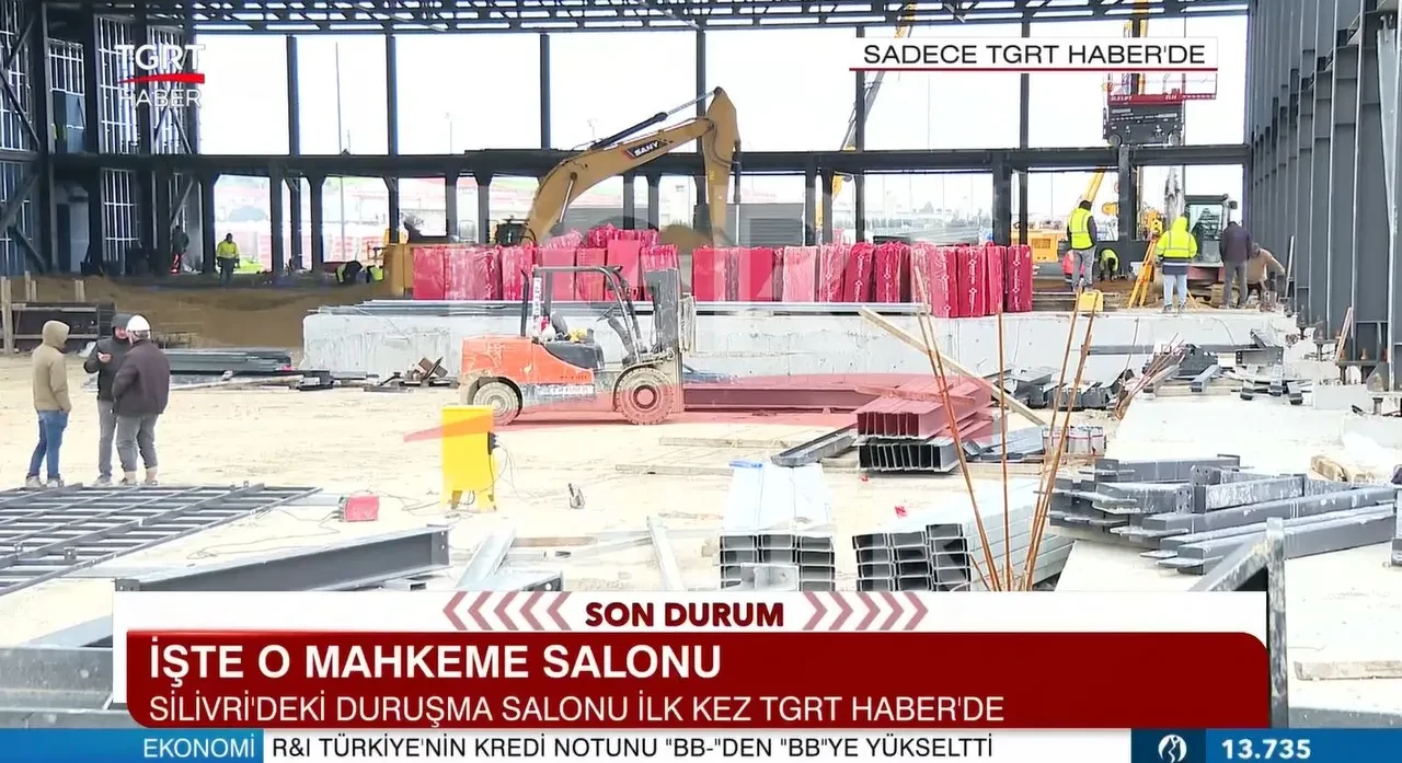 Silivri'deki Marmara Cezaevi'ne yapılan büyük duruşma salonu ilk kez görüntülendi