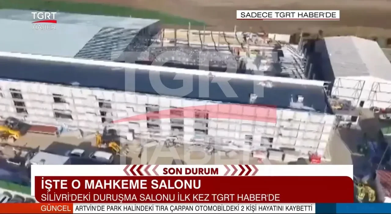 Silivri'deki Marmara Cezaevi'ne yapılan büyük duruşma salonu ilk kez görüntülendi