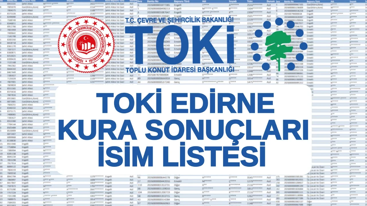 TOKİ Edirne kura sonuçları isim listesi sorgulama ekranı! TOKİ Edirne kura sonuçları açıklandı mı, nasıl öğrenilir?