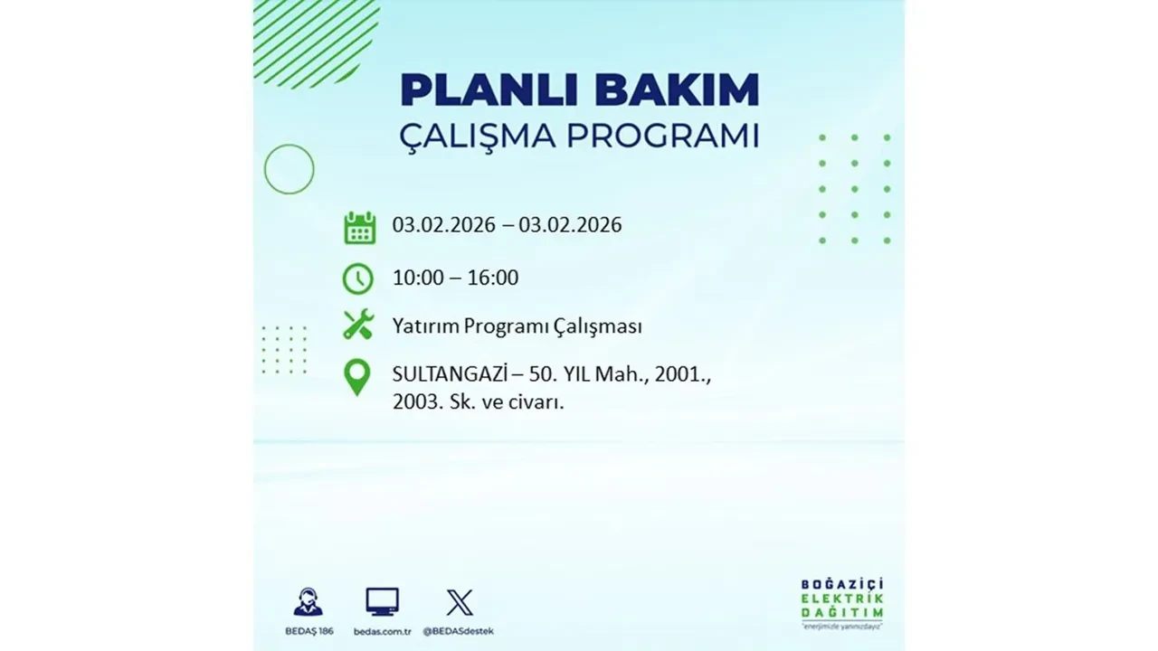 İstanbul’da büyük çaplı elektrik kesintisi! 3 Şubat’ta 25 ilçede elektrikler kesilecek, saatlerce gelmeyecek